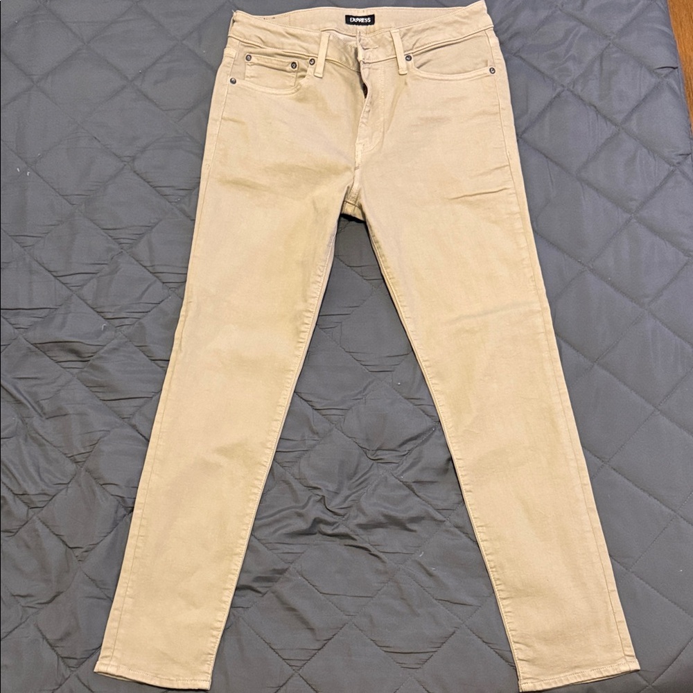 Express Men's Skinny Jeans in Tan